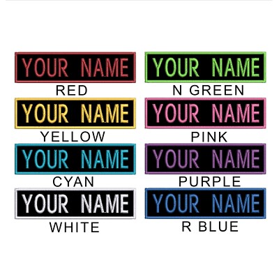 BEST SELLING 3x1 SIZE Custom NAME TAG Embroidered ''Iron on'', USA FAST SHIPPING
