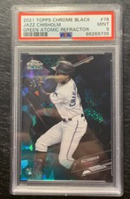 2021 Topps Chrome Black JAZZ CHISHOLM Rookie Green Atomic /99 PSA 9 MIA #78 RC