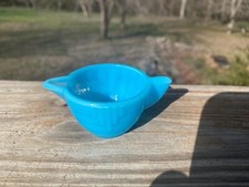 Akro Agate Turquoise Blue Dart Stacked Disc  Interior Panel Creamer