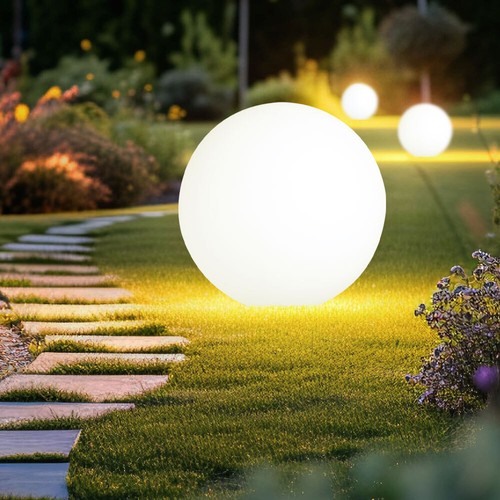 LED Steck Leuchte Erdspieß Außen Terrassen Strahler Kugel Balkon Lampe rund weiß - Bild 5 von 12