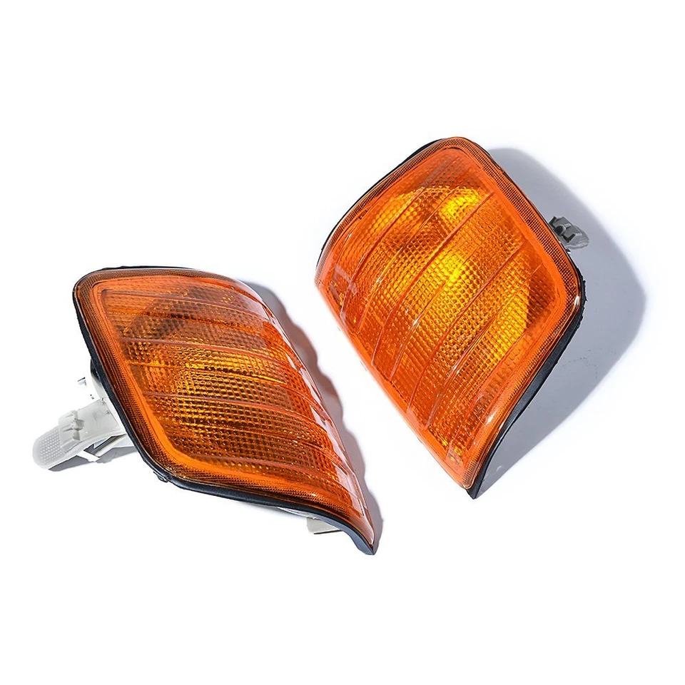 Amber Corner Lights Turn Signal Lens for 1985-1995 Mercedes W124 E500 500E 300E - Image 4 of 4