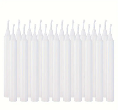 Mini Taper Candles, White Unscented, 4 Inch x 0.5 Inch, 27 Piece