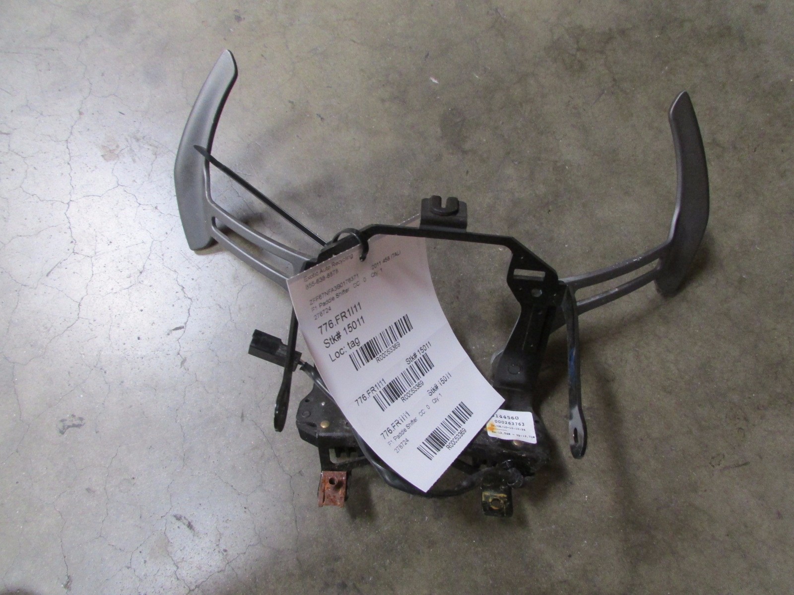 Ferrari 458 Italia, Spider, Paddle Shift Assembly, Used, P/N 263763