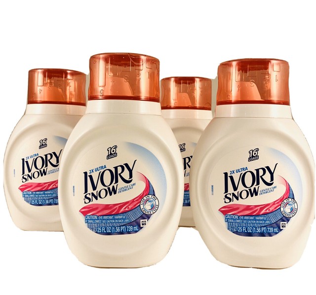 4 Bottles! Ivory Snow 2x Ultra Gentle Care Laundry Detergent 25 Oz. eBay