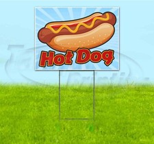 HOT DOG 18x24 Yard Sign WITH STAKE Corrugated Bandit USA BUSINESS FOOD