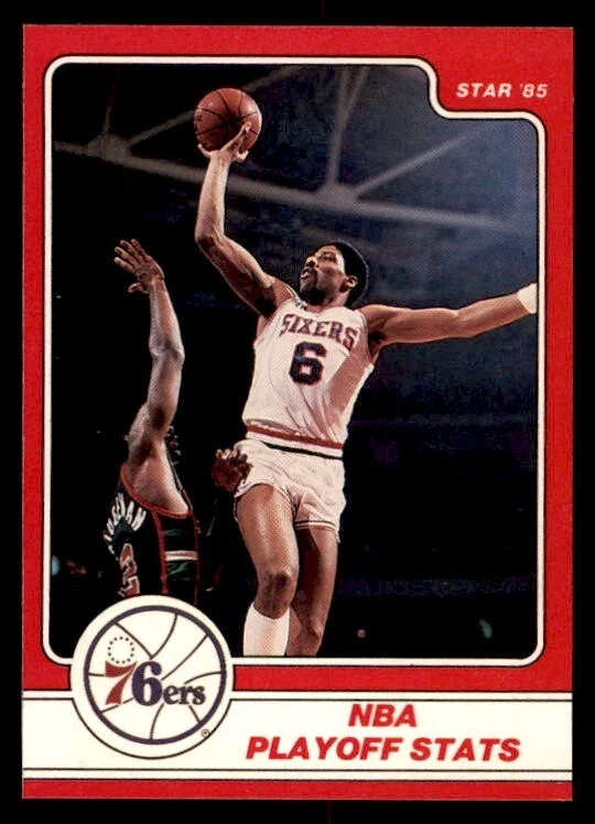 1984 Star Julius Erving #6 Julius Erving NBA Playoff Stats Card