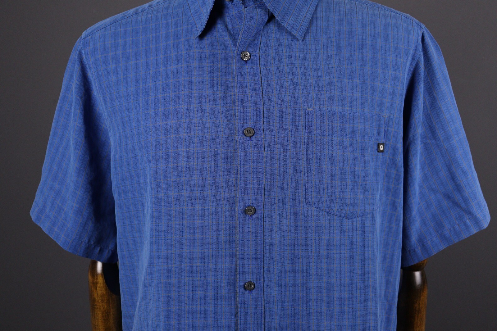 Marmot Blue Plaid Short Sleeve Button Down Hiking Shirt Size XL eBay