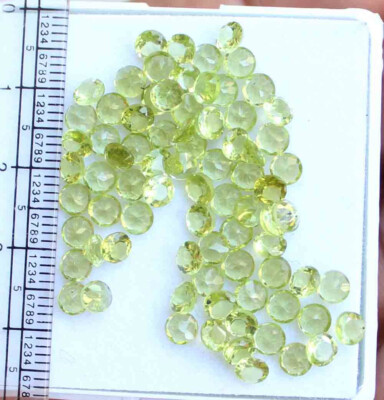 Natural Peridot Round Cut Loose Gemstone Lot 4 MM 23.20 CT