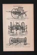 Lithograph 1905: Hay Harvesting Machines I/II. Gross & Komp, Ch. Wery