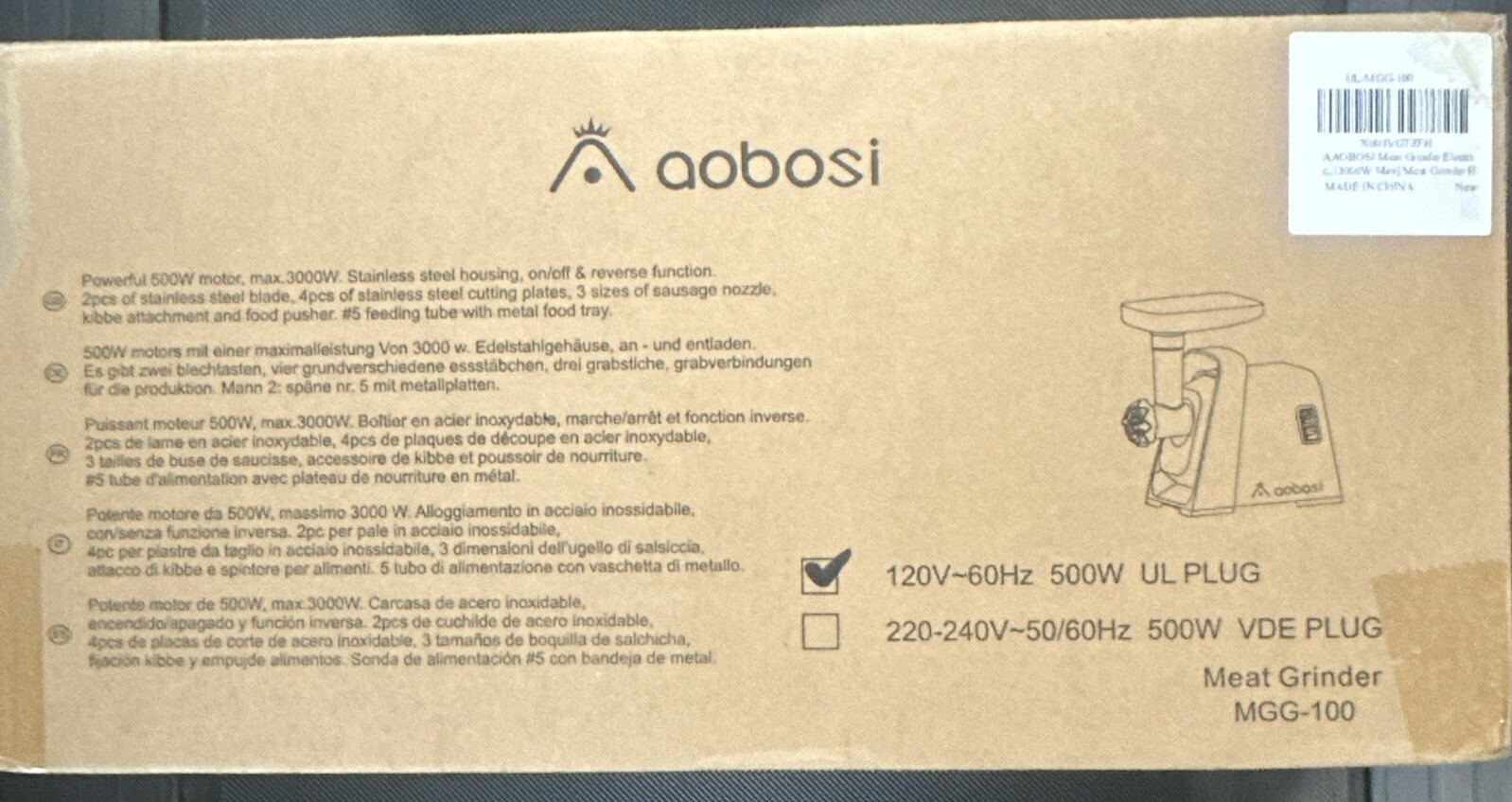 New Aobosi Meat Grinder MGG100 Heavy Duty Home Commercial Stainless