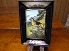LINDA PICKEN GERMAN SHEPHERD DOG ZIPPO LIGHTER MINT IN BOX