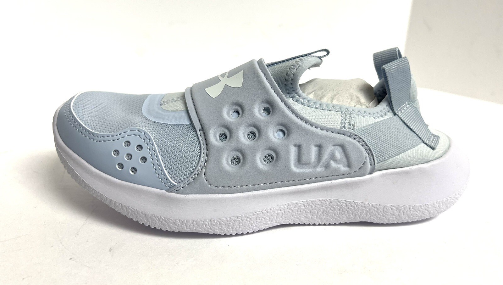 Under Armour Girls Runplay Blue Slip On Sneakers Size 4 Youth-image