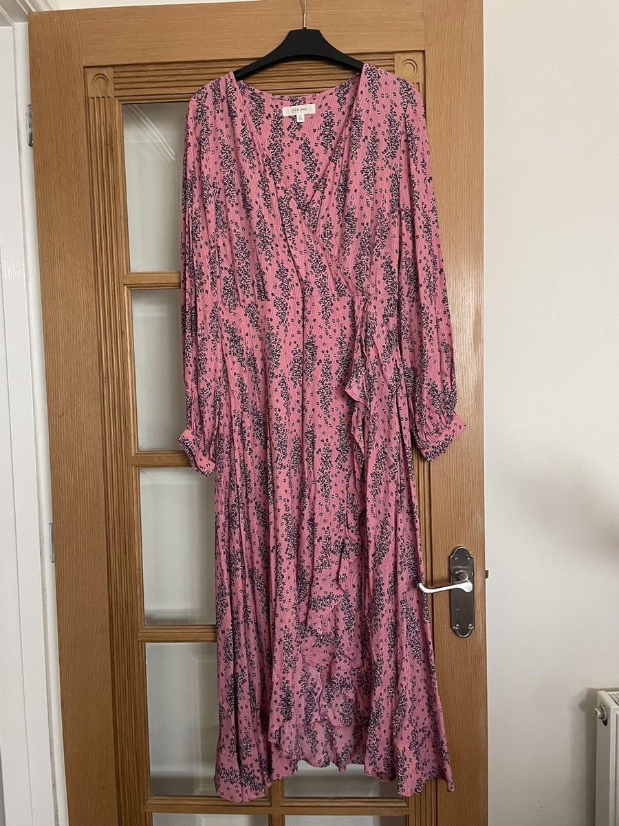 M S PER UNA WRAP OVER DRESS SIZE 10 PINK Floral MIX MARKS