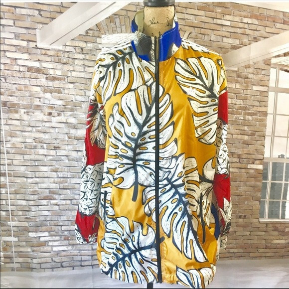 adidas x farm yellow palm windbreaker jacket