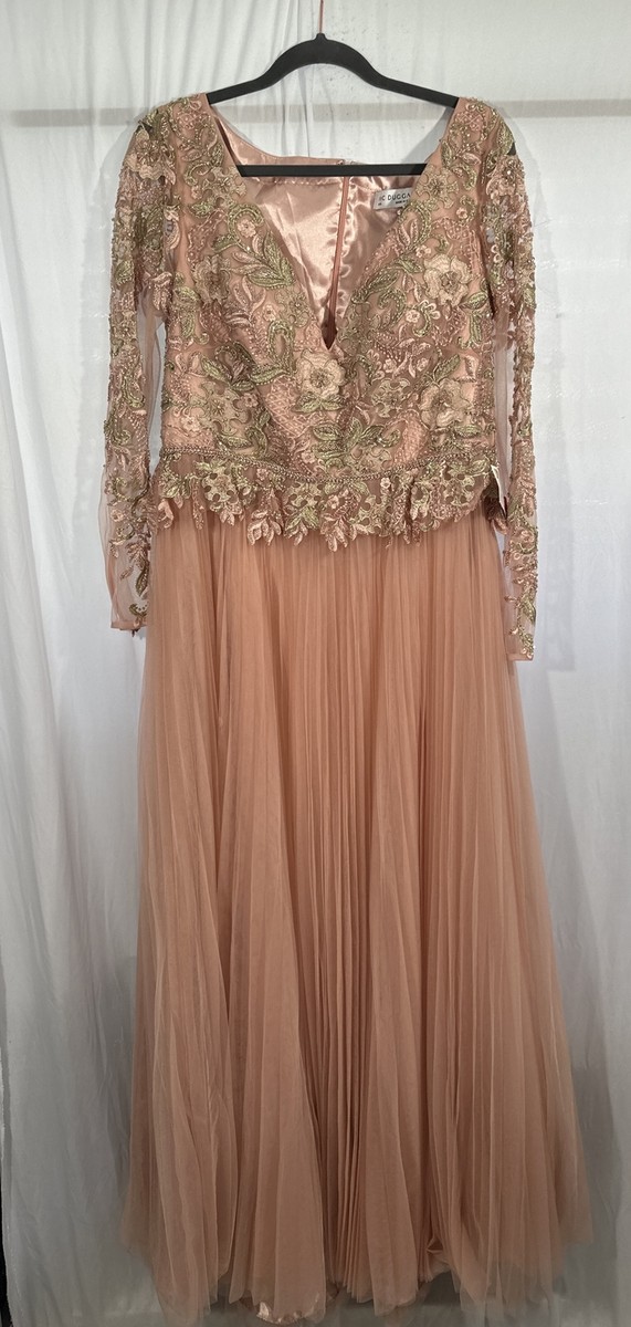 NEW $798 Mac Duggal [ 16 ] Lace Tulle Long Sleeve Sweetheart