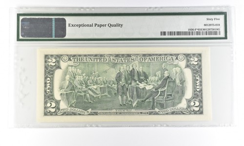 1995 $2 Atlanta GA FRN Fr#1936-F* Star Error Gem Unc 65 EPQ PMG Low Serial *5455 - Picture 2 of 3