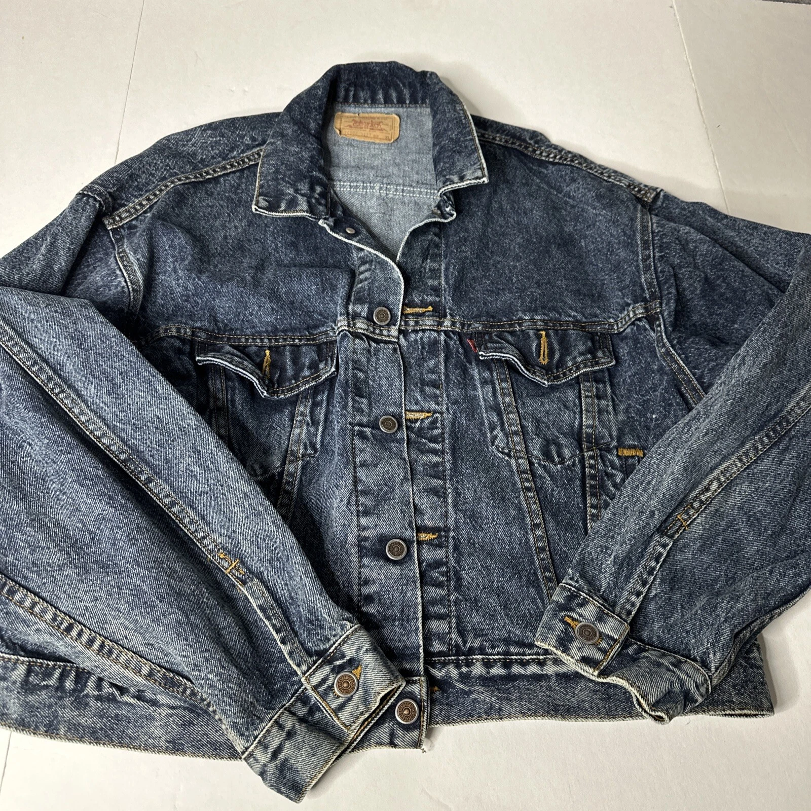 Vintage Levis Jean Jacket XL 70508-0227 Acid Wash Trucker Denim MADE IN USA