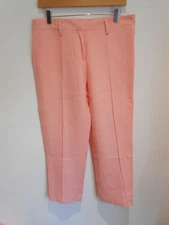 BNWT Just In Case smart casual tapered woven ‘Grease Pink’ trousers 40 UK 12 NEW
