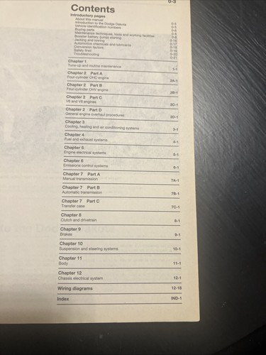 1987-1996 Dodge Dakota Pickups 2WD 4WD - Haynes Repair Service Manual 30020 - Picture 11 of 24