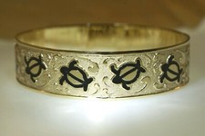 15MM FM 14K YELLOW GOLD HAWAIIAN HEIRLOOM CUSTOM ENGRAVED PERSONALIZED BANGLE