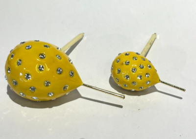 Keren Kopal Pair metal Yellow Balloon Hand made with Austrian Crystals