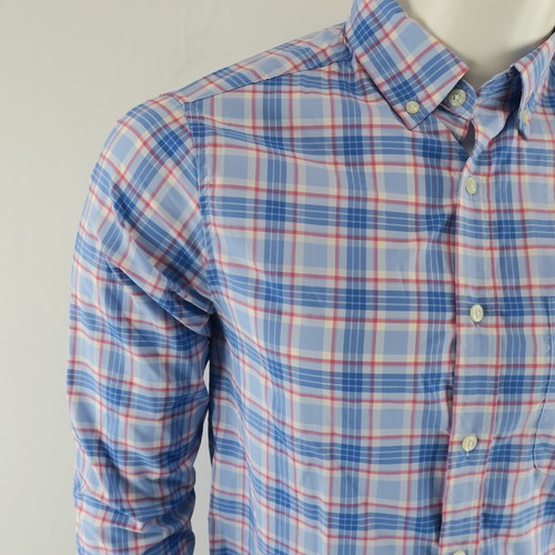 Vineyard Vines On the Go Performance Long Sleeve Button Up Shirt Mens S Blue Red - Picture 3 of 7