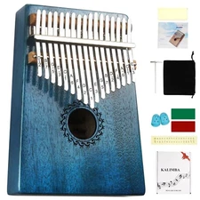 FLSEPAMB Kalimba 17 Key Thumb Piano with Mahogany Wood Portable Mbira Finger ...