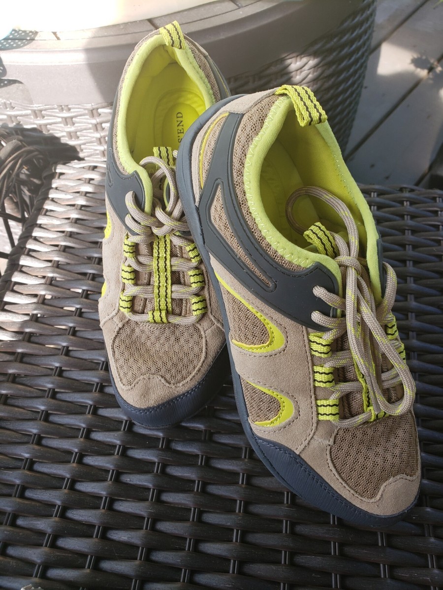 Lands End Womens Trekker Trail Running Shoes Green Gray 431130