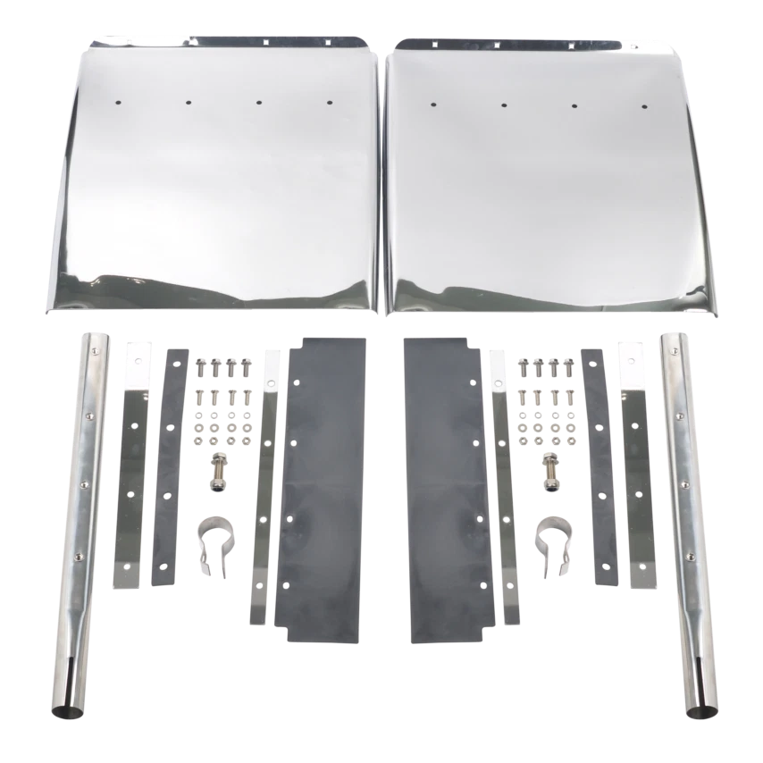 Cuarto de guardabarros de acero inoxidable 24"x29" para semirremolque Freightliner Foto 2 de 4