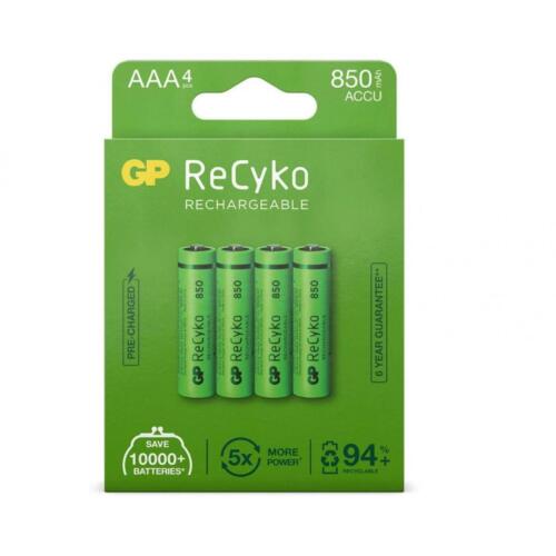 GP ReCyko AAA Micro NiMH 850 mAh 1,2V Akku 4er Blister GPRCK85AAA615C4 (48911991 - Bild 1 von 2