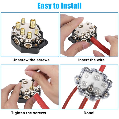 Easy Installation Car Audio Power Distribution Block 1 In 5 Out - Picture 6 of 8