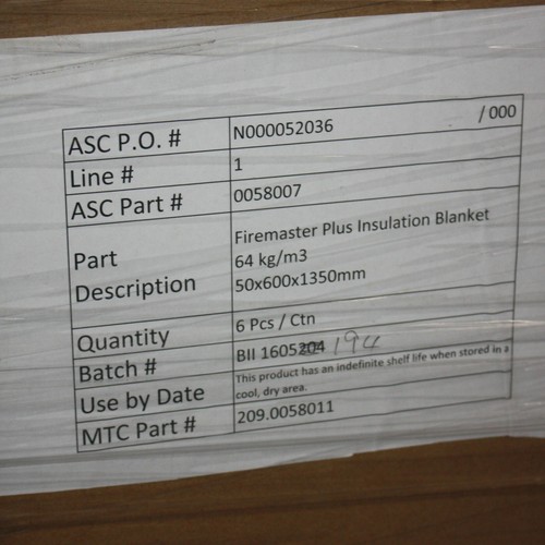 Thermal Ceramics FireMaster® Marine Plus Blanket 64k50x1350x600