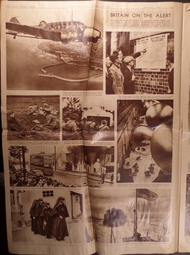 NY Times Zweiter Weltkrieg 6.11.1939 Sun Sect ~ König George VI und Präsident Roosevelt ~ Kriegsvorbereitung - Bild 4 von 12