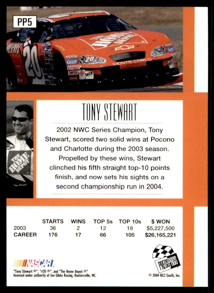 2004 National Trading Card Day Tony Stewart #PP5 - Image 2 of 2
