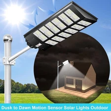 10000W Solar Street Light Motion Sensor Dusk to Dawn Flood Lights Outdoor IP65