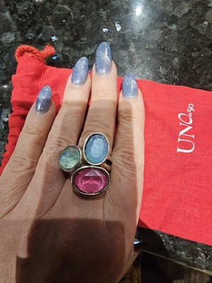 UNOde50 Ring - 3 Stone  Silver Ring Size 7  **Beautiful!!!!**