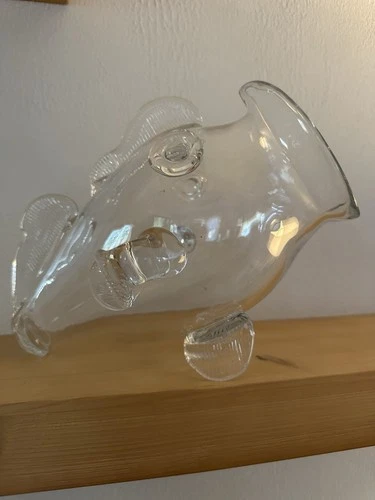 Vintage MCM Blenko Style Hand Blown Glass Fish, Vase, Decanter, Terrarium EVC