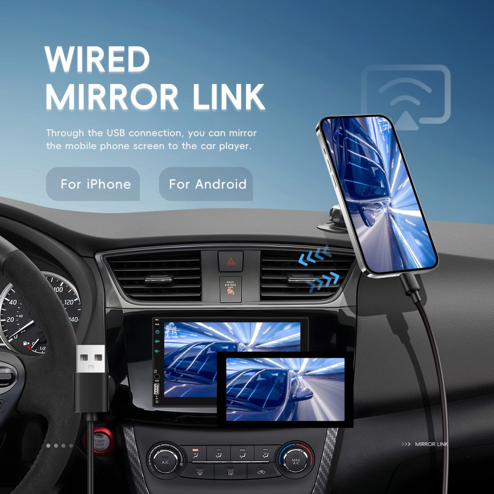 DAB+fotocamera doppia 2 DIN MP5 7 pollici autoradio Apple Carplay Android auto USB foto 3