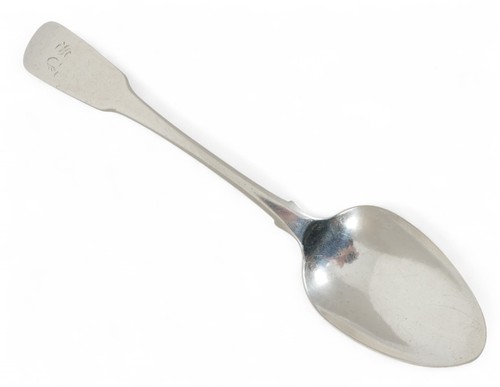 Antique Georgian 1824 Exeter Sterling Silver Dessert Spoon Fiddle Back J Hicks - Picture 2 of 9