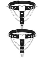 Thigh High Garter Belt Adjustable Rock Heart Gothic Leg Suspender Belts 2 PCS