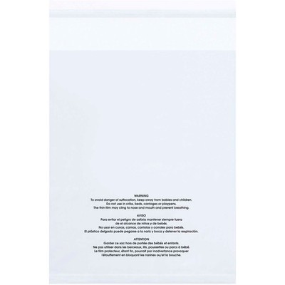 Global Industrial 1.5 Mil Resealable Suffocation Warning Poly Bag 16''W x 20''L