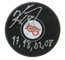 KIRK MALTBY DETROIT RED WINGS 100 CENTENNIAL SIGNED AUTOGRAPHED LOGO PUCK W/ COA