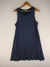 Old Navy Dress Womens XL Polka Dot Swing Sleeveless Navy White Casual