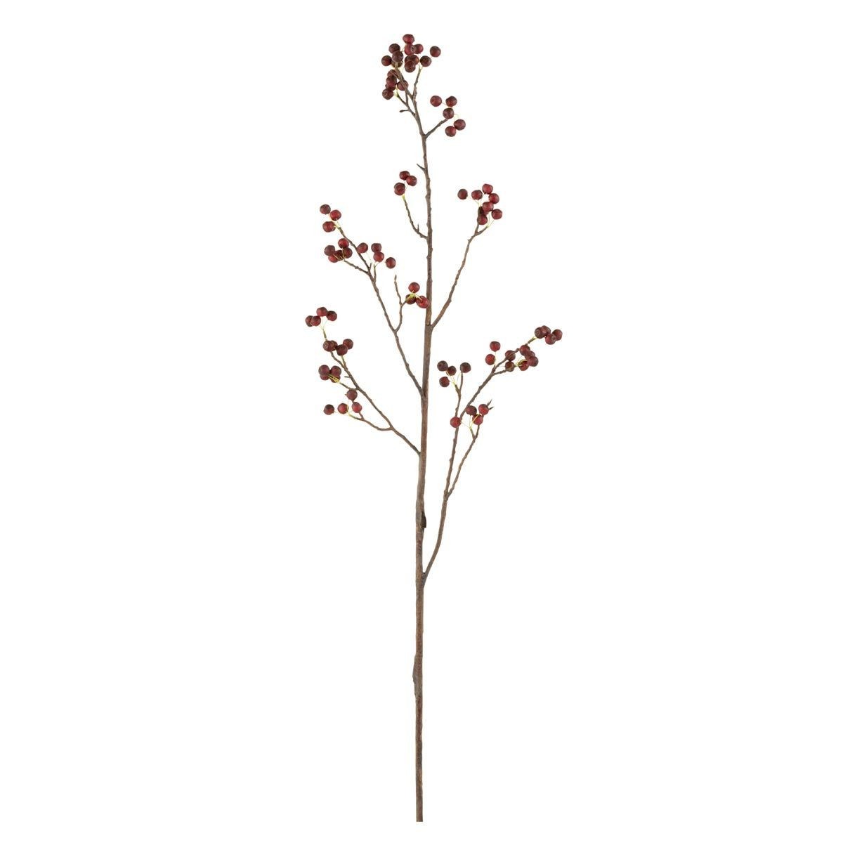 Branche de baies artificielles fines rouge haut de gamme en polymère 130cm