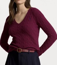 Polo Ralph Lauren Cable Knit V-Neck Sweater Women s Large