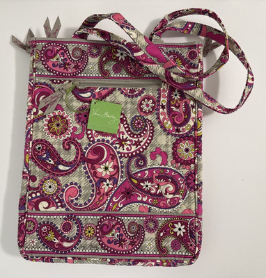 Vera Bradley Paisley Meets Plaid Laptop Travel Tote Padded Pink Brand New w/Tags