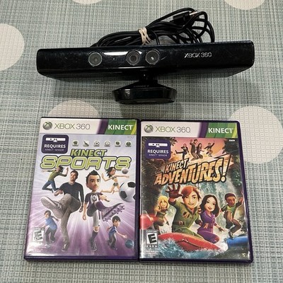 Microsoft Xbox 360 Kinect Sensor Bar Bundle w/2 Random Kinect Games TESTED