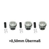 3X Kolben +0,50 ÜBermaß Ø80,00Mm FüR VW 1.4 TDI 75 PS CUS
