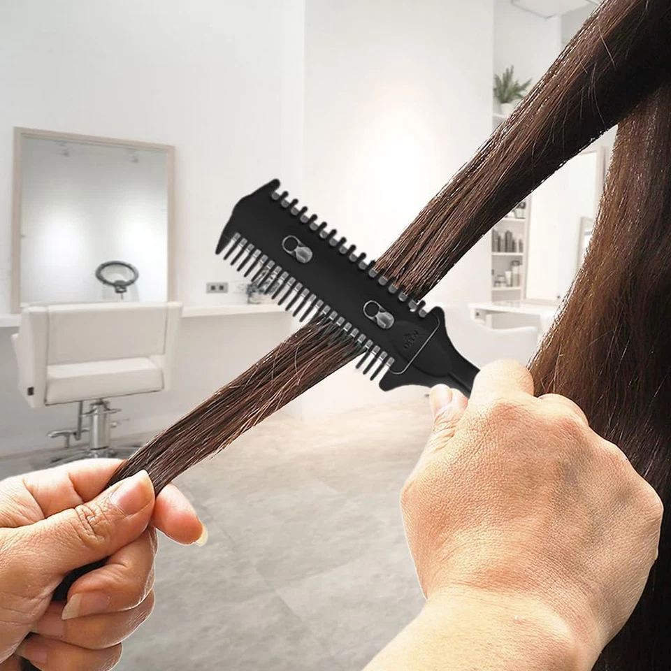 Paquete de 3 peines y recortadores de doble cara Soft 'N Style - tijeras de afeitar para el cabello, divididas Foto 4 de 4