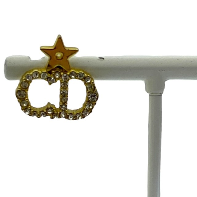 Christian Dior Small CD Logo Star Motif GP Earrings Jewelry Accessories